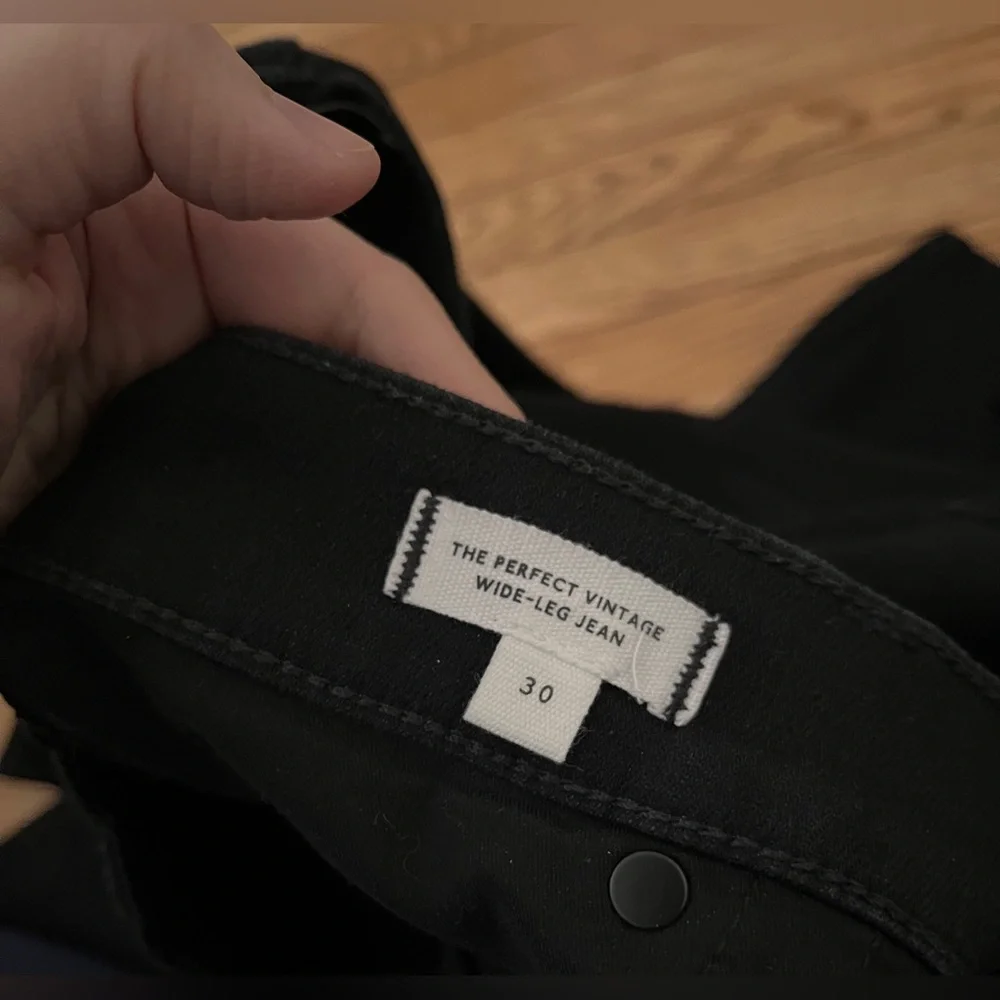 Madewell Perfect Vintage Wide Leg Jeans Size 30 Black - Picture 4 of 8